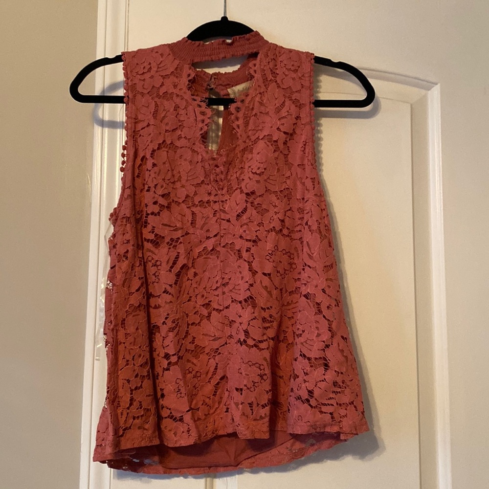 Lace v-neck top